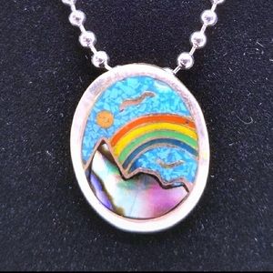alpaca rainbow mountain hippy necklace